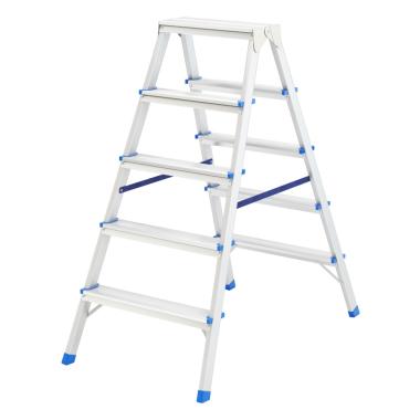 Стремянка двусторонняя 5 ступеней, алюминиевая,(h=1.024m) Россия, Сибртех