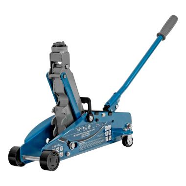 Домкрат гидравлический подкатной с фиксатором, 2.5 т, Safety Pin,h 140-385 мм, в кейсе, Stels