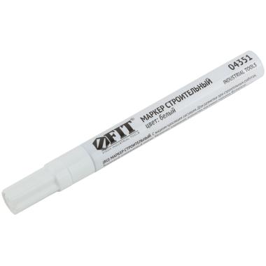 Маркер строительный с жидким красящим составом, алюминиевый корпус, белый, 12шт/уп (ПОШТУЧНО), ФИТ