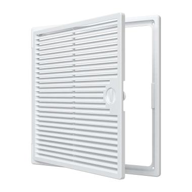 Решетка вентиляционная 300*300мм пластмассовая с сеткой Белая