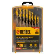 Набор сверл по металлу, 1-10 мм, кобаль 8%, Golden Tip, 19 шт Denzel