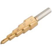 Сверло ступенчатое 4-6-8-10-12 мм, HSS, 3-гранный хвостовик, MOS