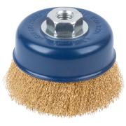 Щетка для УШМ, М14, тип "Чашка", латунированная витая проволока 0,3 мм, 100 мм, cutop profi