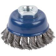 Щетка для УШМ, М14, тип "Чашка", крученая витая проволока 0,5 мм, 75 мм, cutop profi