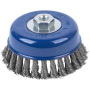 Щетка для УШМ, М14, тип "Чашка", крученая витая проволока 0,5 мм, 125 мм, cutop profi